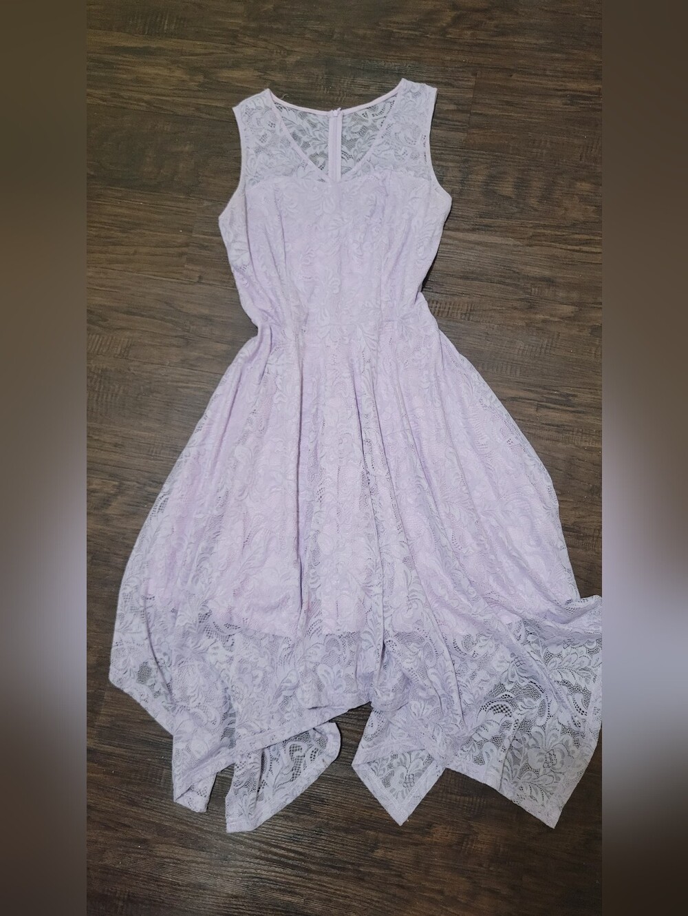 Lavender Lace Sleeveless Fit & Flare Dress
